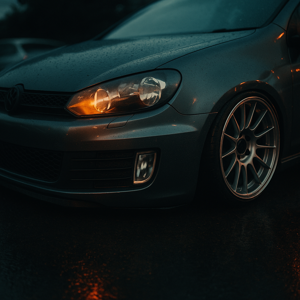 Close-up of modified car at a UK meet highlighting car meet etiquette and build quality