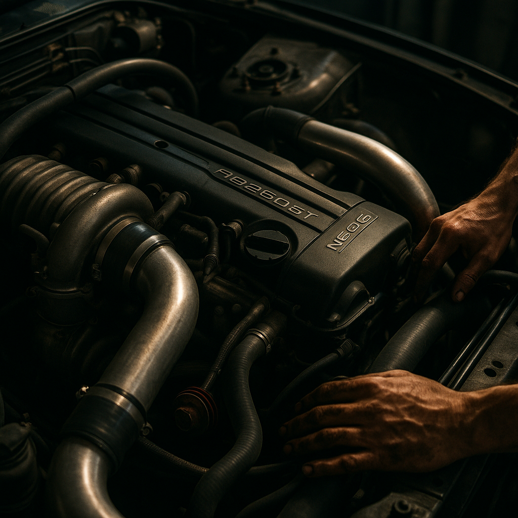 RB25DET engine bay detail representing the power behind JDM cars under £10,000