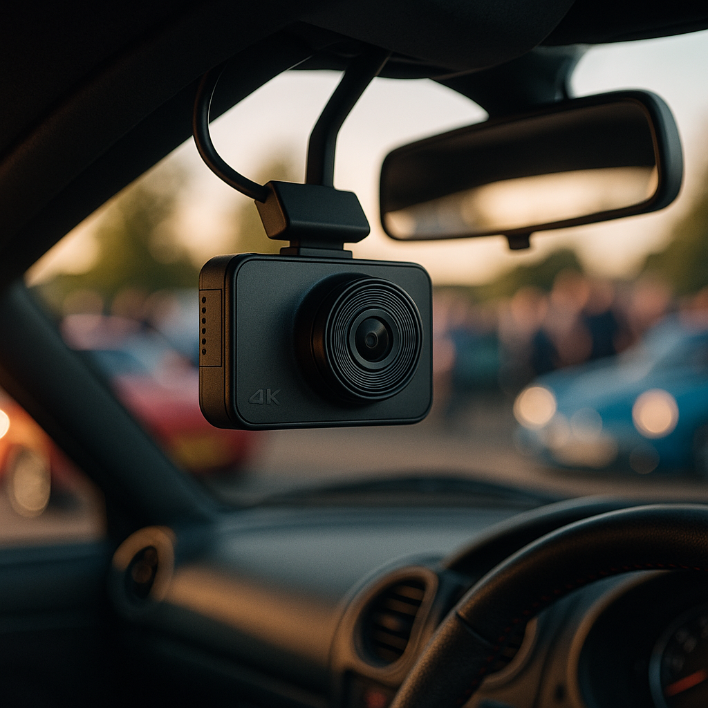 Clean dashcam installation in a modified car interior, ideal setup for best dashcams for modified cars 2026
