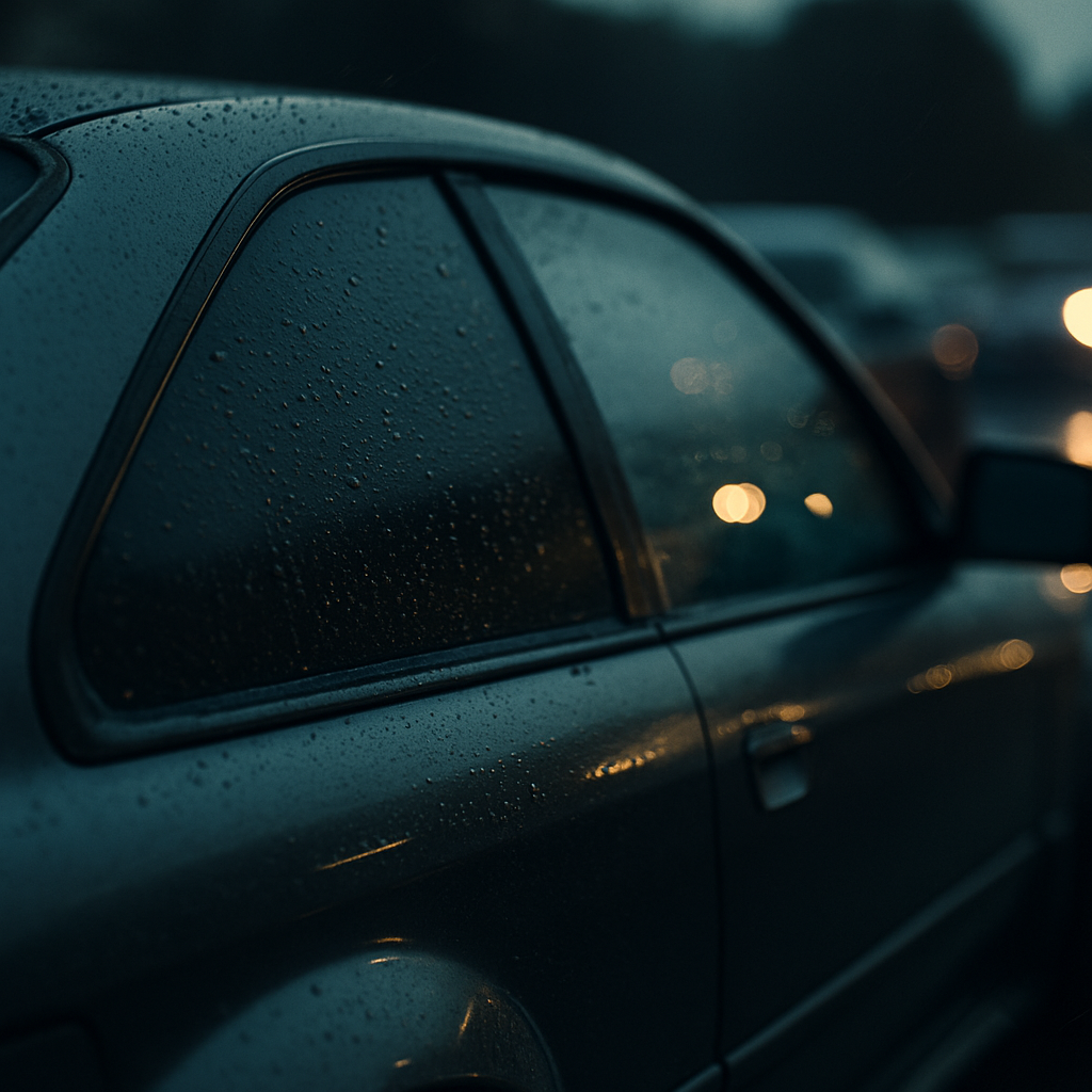 Dark tinted window on a modified car illustrating illegal car modifications UK 2026